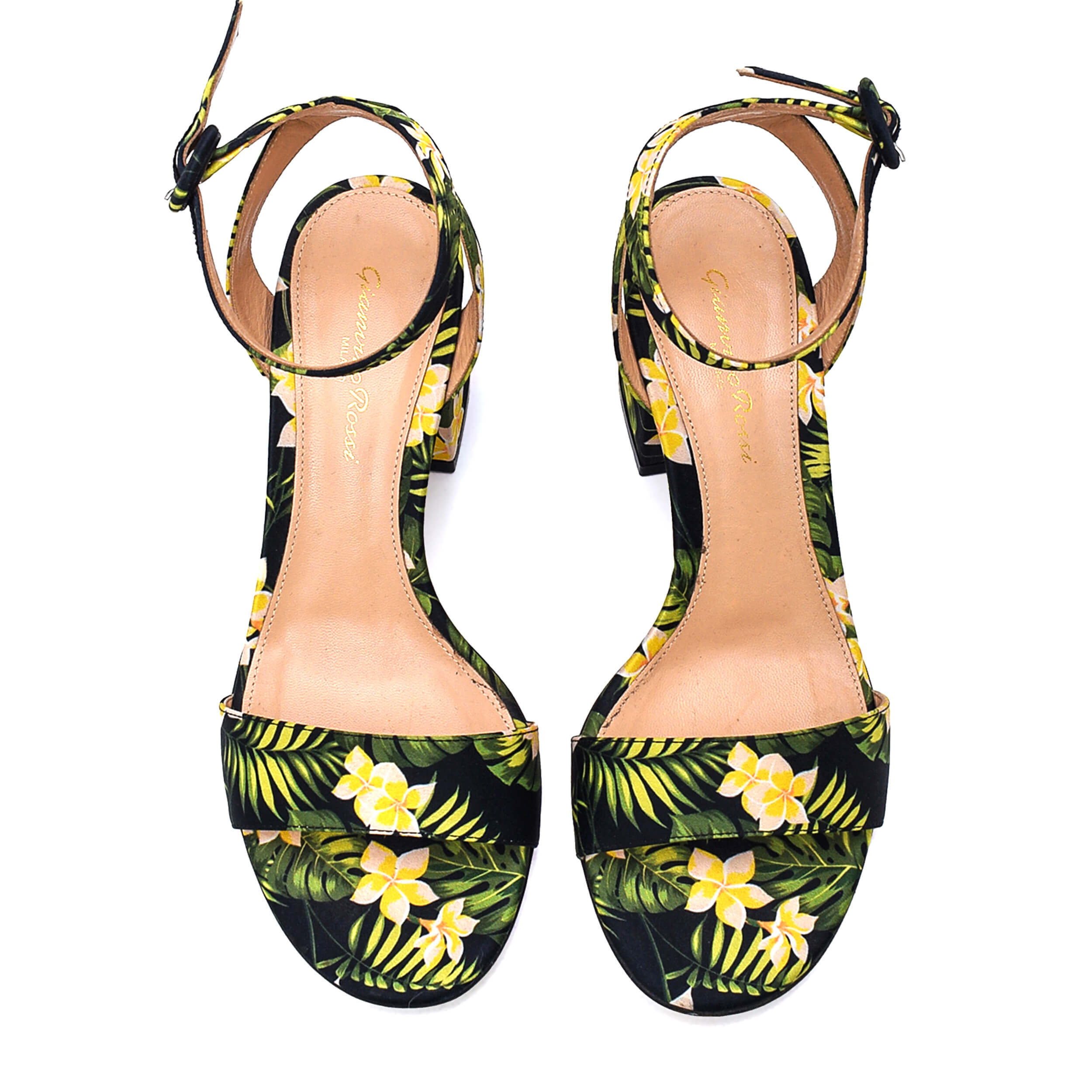 Gianvito Rossi - Green Floral.Print Pumps/37 .5